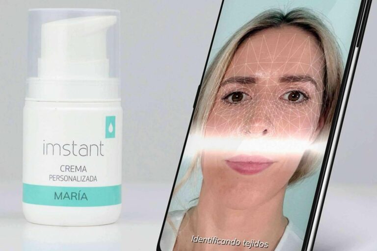 Análisis facial y cosmética personalizada con la aplicación de la empresa iMstant Cosmeceutics