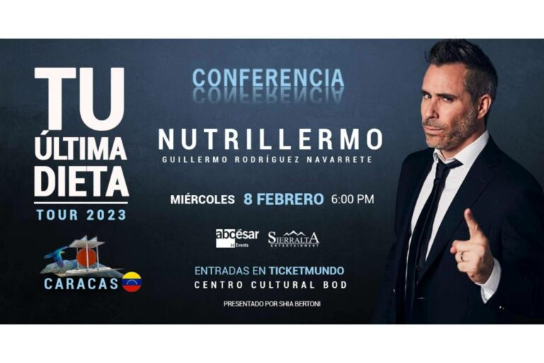 Nutrillermo ofrecerá la conferencia ‘Tu última dieta’ en Venezuela