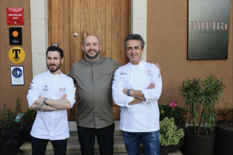 Los chefs Samuel Naveira, Sergio Solano y José Carlos García unieron sus cocinas por un día en MU.NA